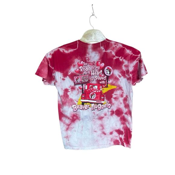 Buc-Ee's Beaver Nuggets Heart Tie-Dye Extra Large (XL) T-Shirt - Picture 2 of 4